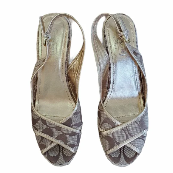 Coach Kara Signature Logo Espadrille Wedges - Picture 3 of 11